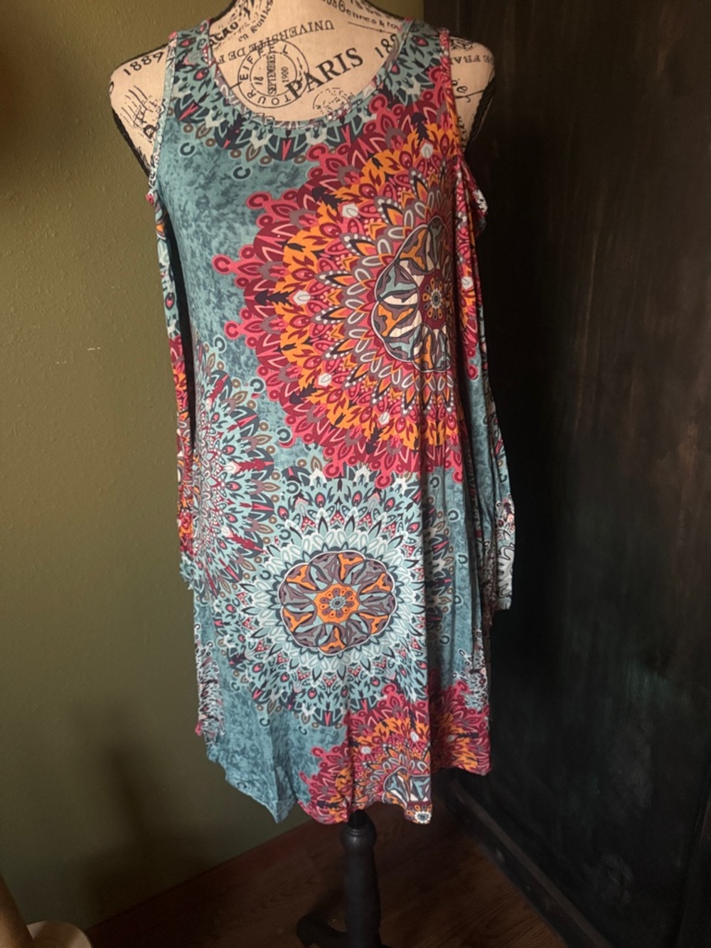 Long sleeve cold shoulder dress